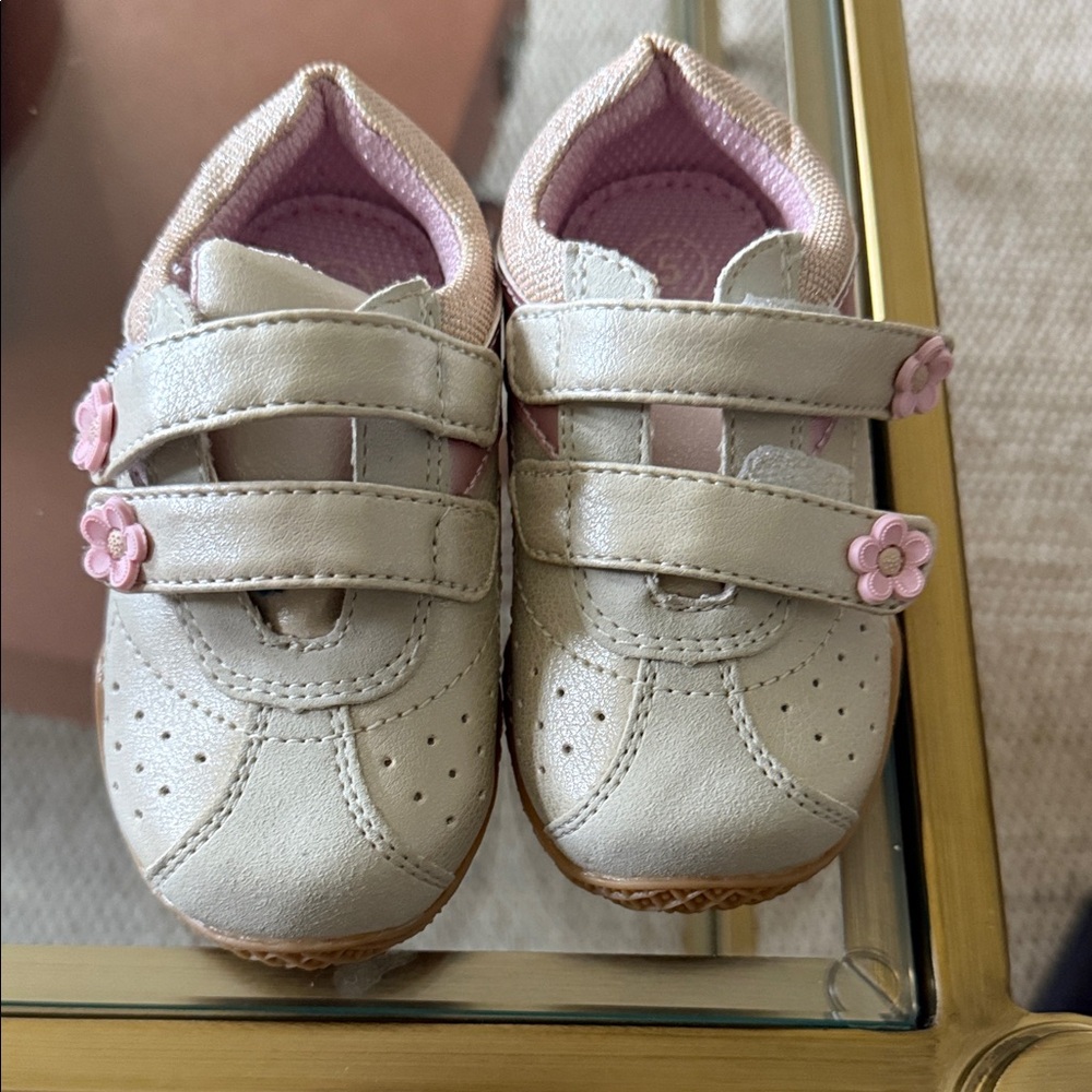 Circo Pink and Cream Baby Walker Shoes